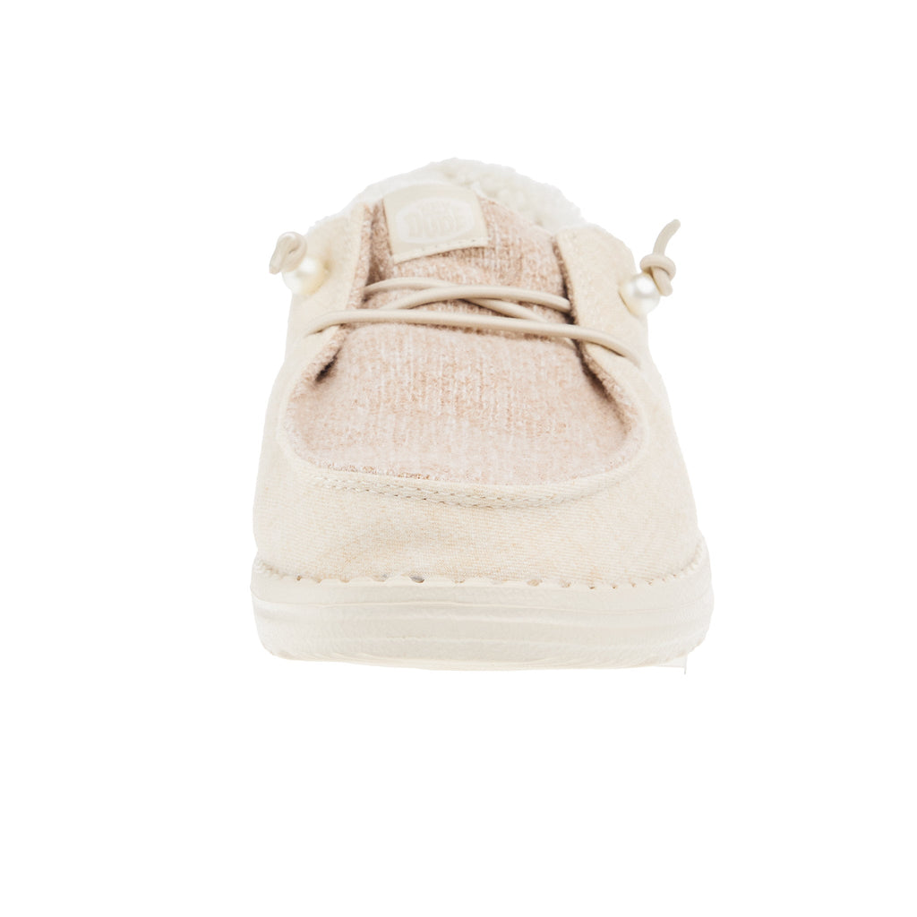Hey Dude Womens Wendy Brushed Cozy Ivory Casual Shoe