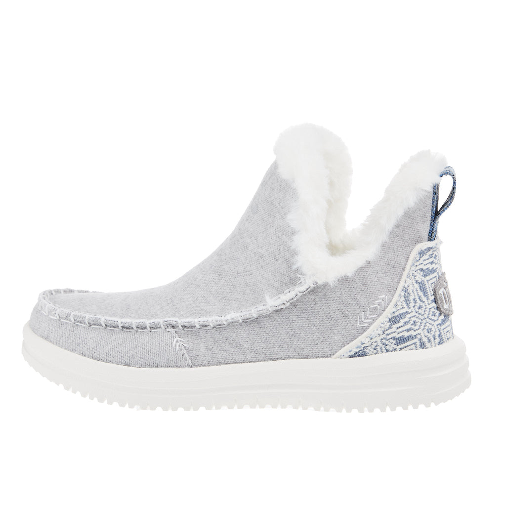 Hey Dude Womens Camden Brushed Cozy Grey Shoe