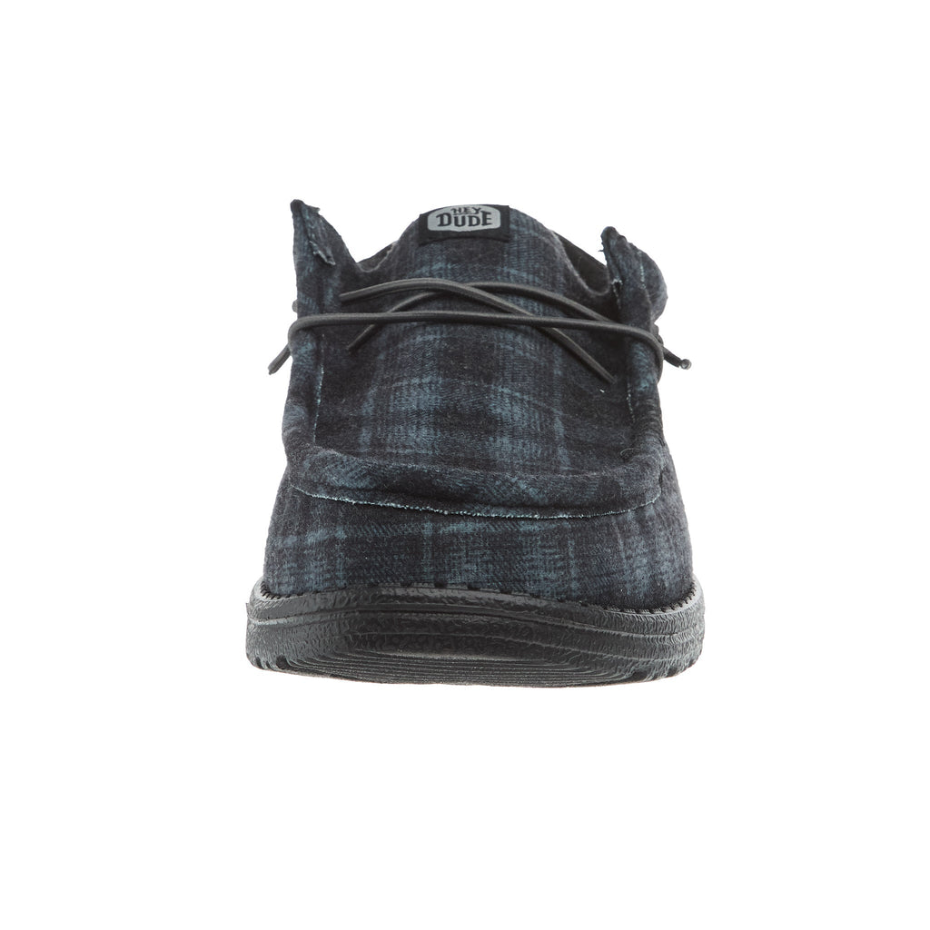 Hey Dude Men Wally Funk Black Plaid Casual Shoe