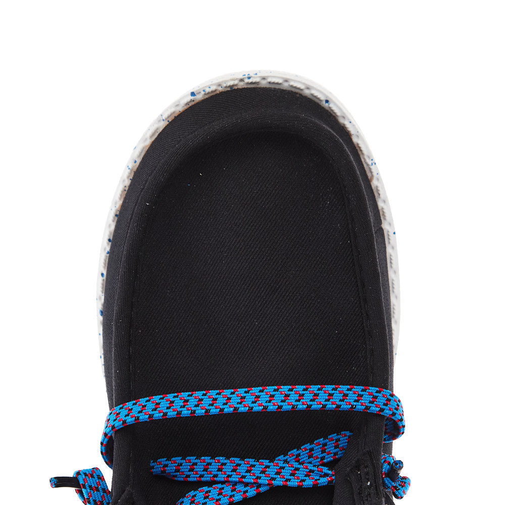 Hey Dude Youth Wally Jersey Jacquard Black and Red Causal Shoe
