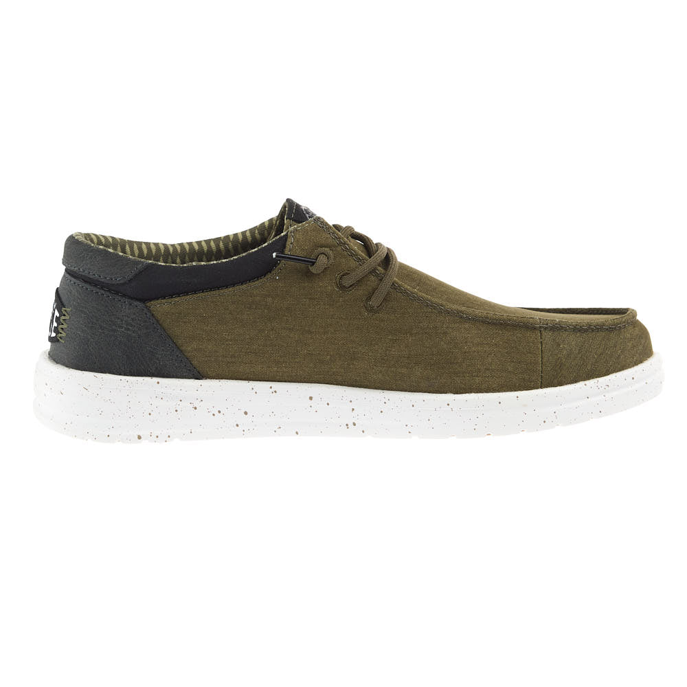 Hey Dude Men's Paul Washed Burnt Olive Casual Shoe