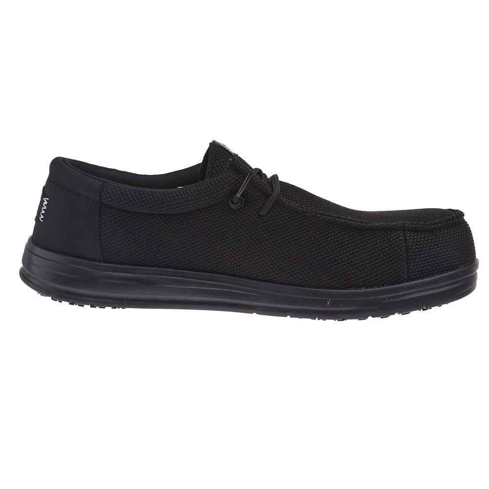 Hey Dude Men`s Wally Work Black Slip On Composite Toe Work Shoe