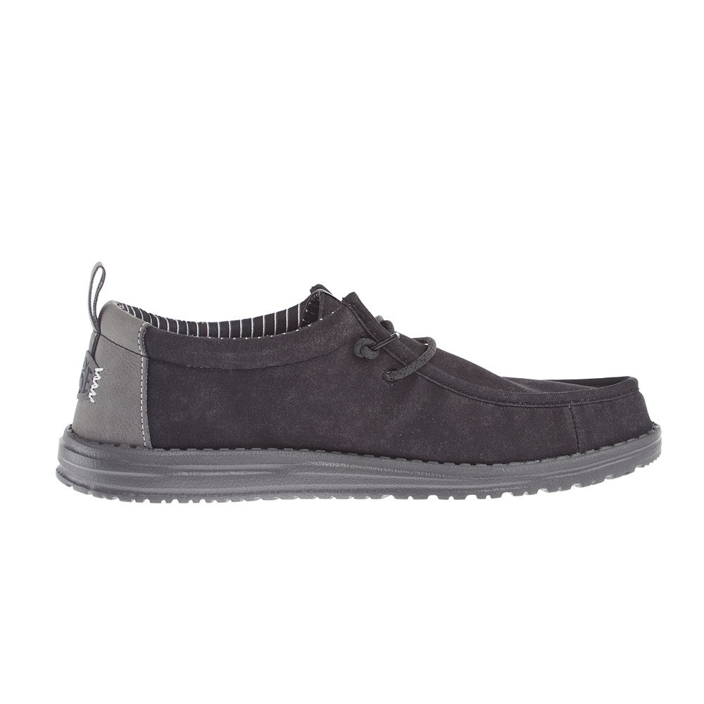 Hey Dude Men's Wally Vintage Classic Black Oyster Casual