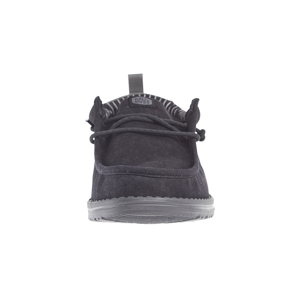 Hey Dude Men's Wally Vintage Classic Black Oyster Casual