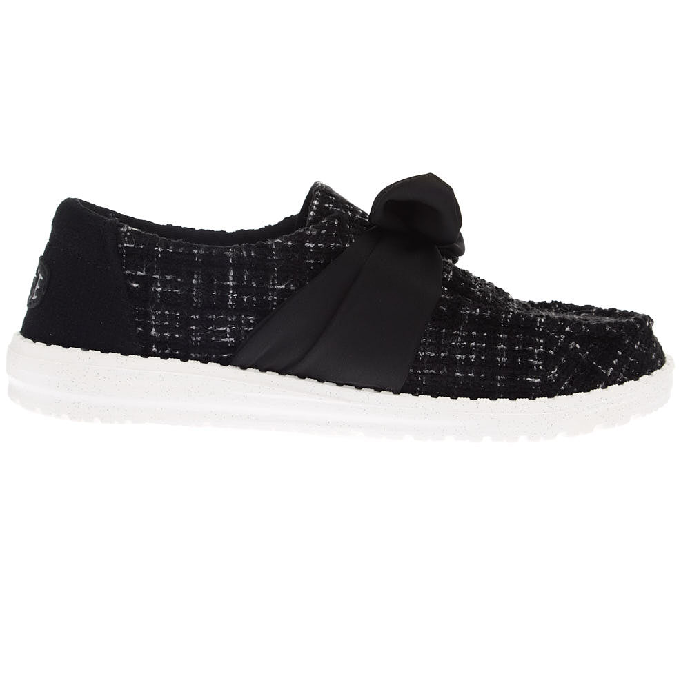Hey Dude Women's Wendy Bow Tweed Black Casual