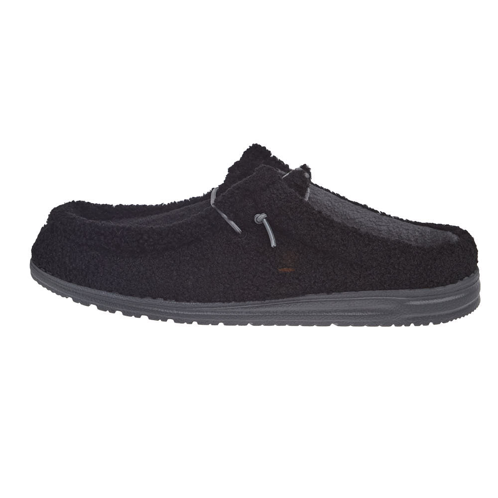 Hey Dude Men's Wally Slip Black Sherpa