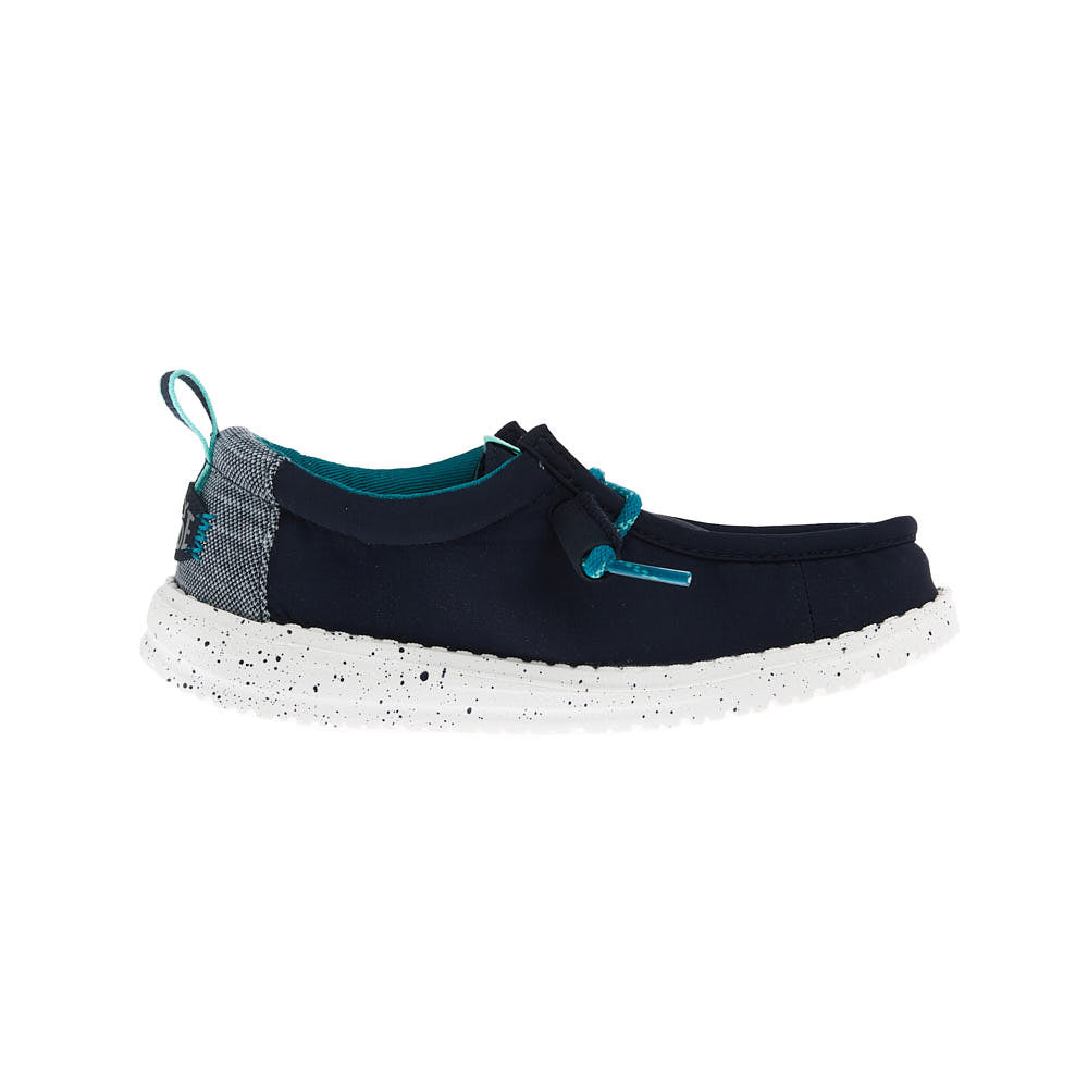 Hey Dude Kid's Wally Mini Ripstop Navy and Multi Casual Shoe