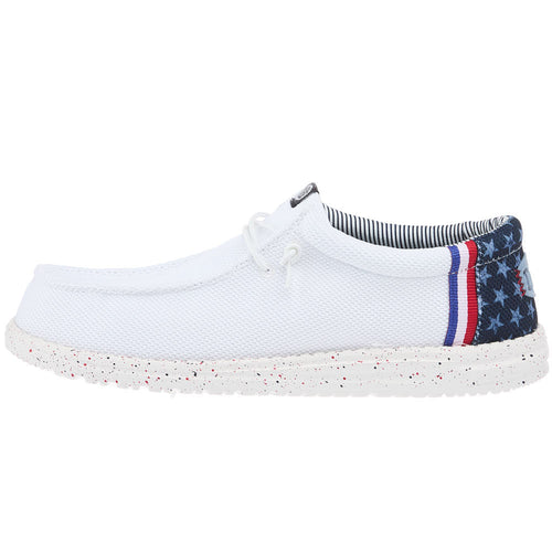 Hey Dude Men's Wally Americana Mesh White Casual