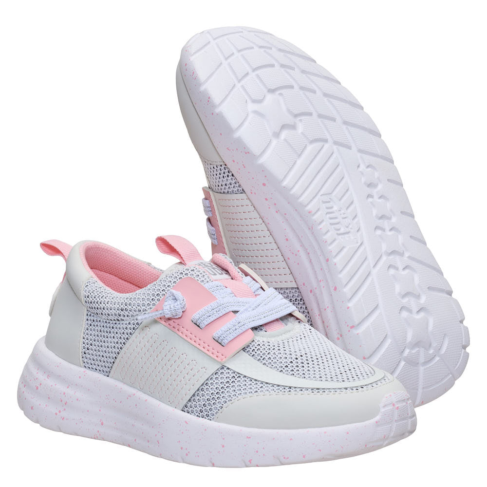 Hey Dude Kid's Sirocco Play Pink and Grey Stretch Sox