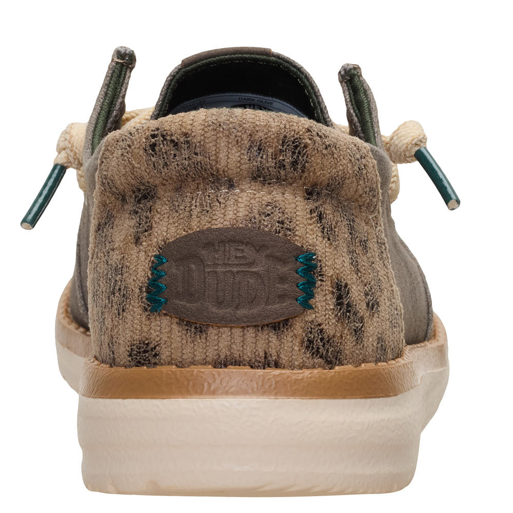 Hey Dude Women's Wendy Workwear Leo Dark Olive Casual