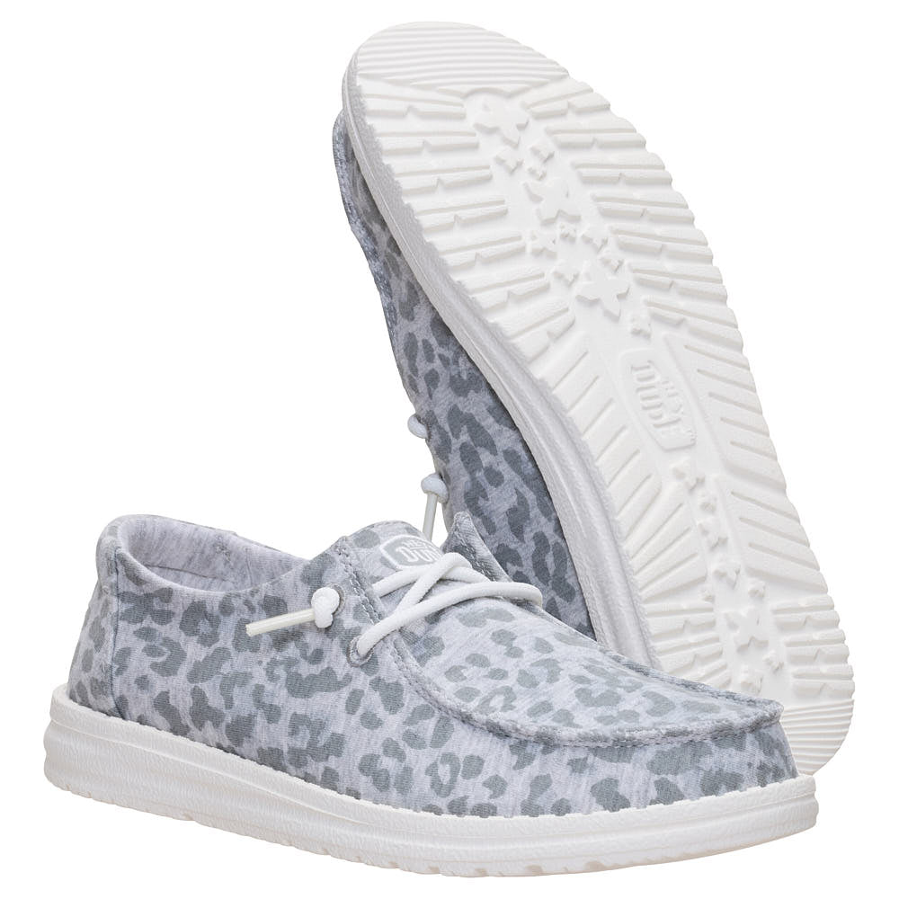 Hey Dude Women's Wendy Stretch Jersey Leopard Grey Casual