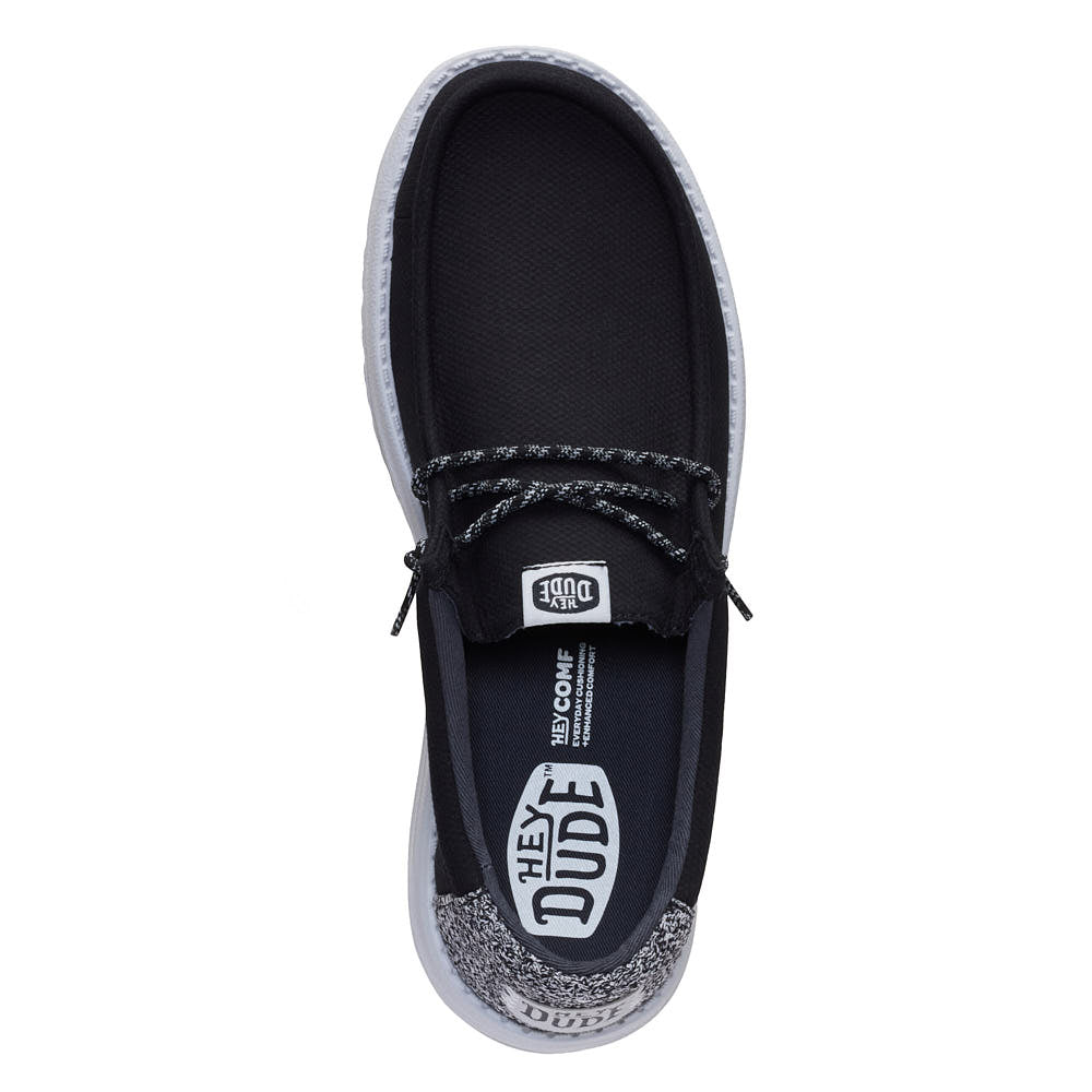 Hey Dude Men's Wally Heathered Knit Black Casual