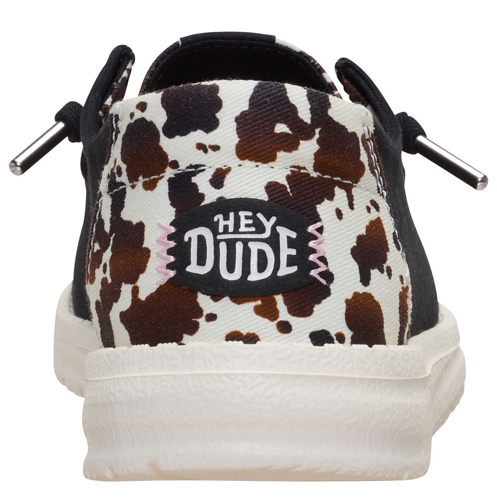 Hey Dude Women's Wendy Spotted Cow Black Casual
