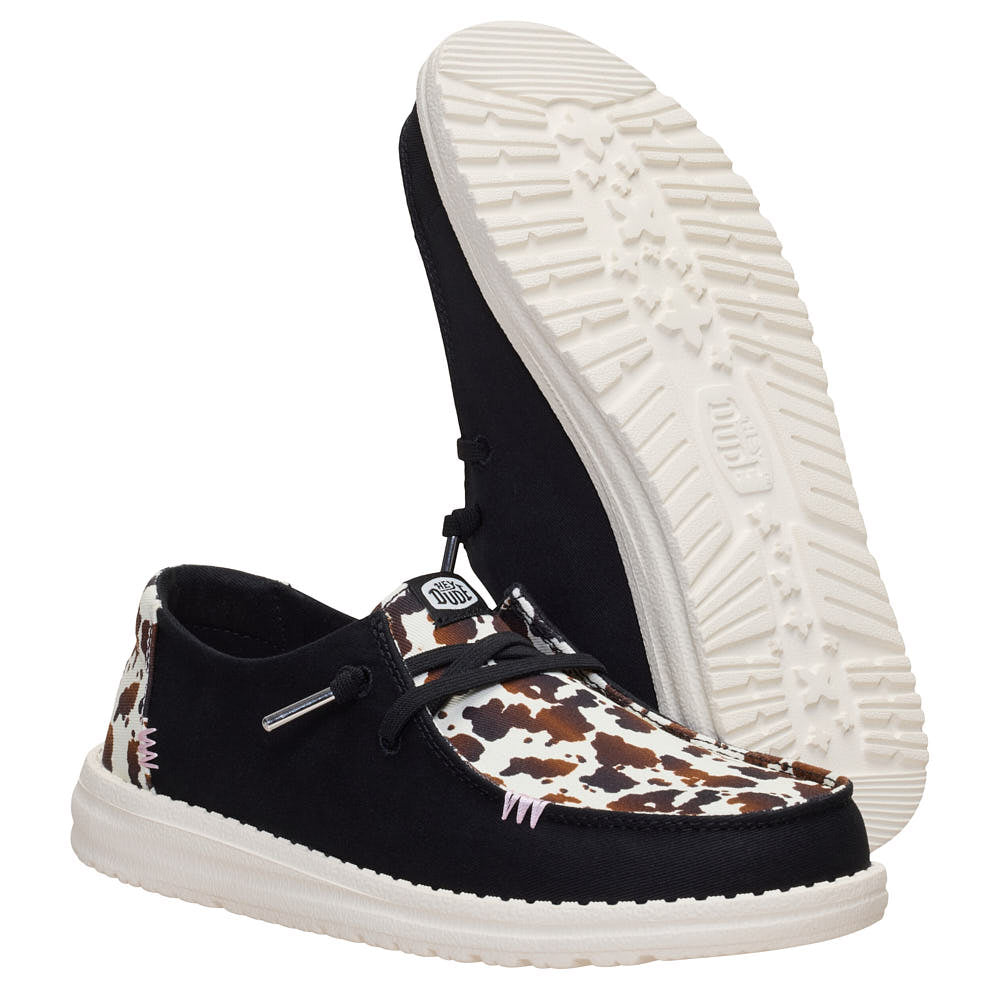 Hey Dude Women's Wendy Spotted Cow Black Casual